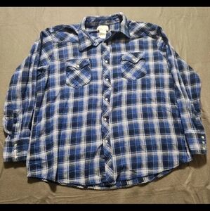 Wrangler Wrancher Shirt Size XXL Blue